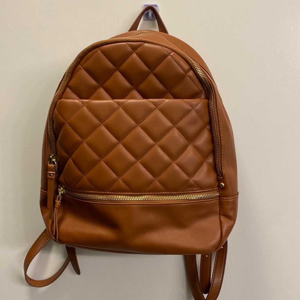 Brown backpack with lots of compartments
